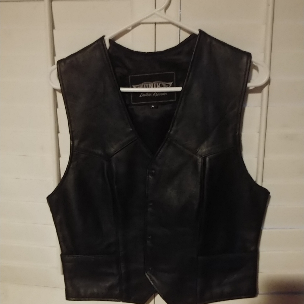 Leather moto vest